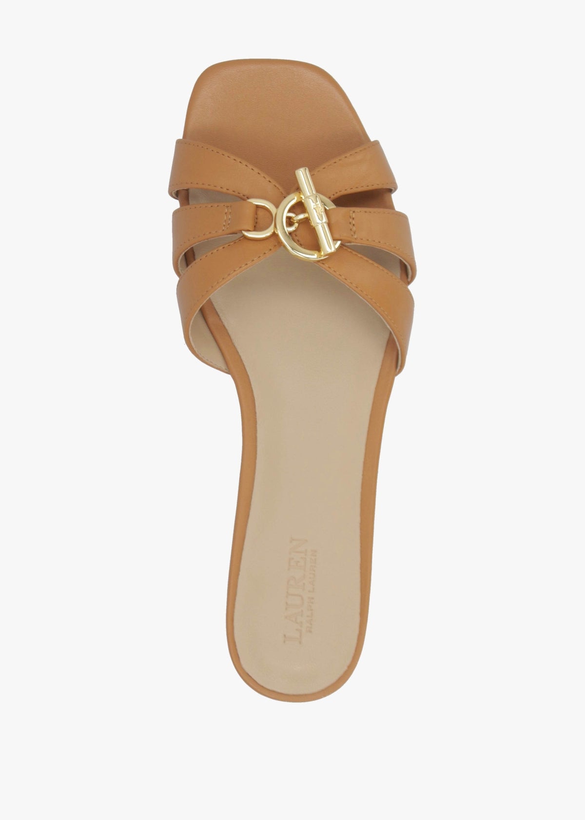 Blaike Caramel Leather Slide Sandals