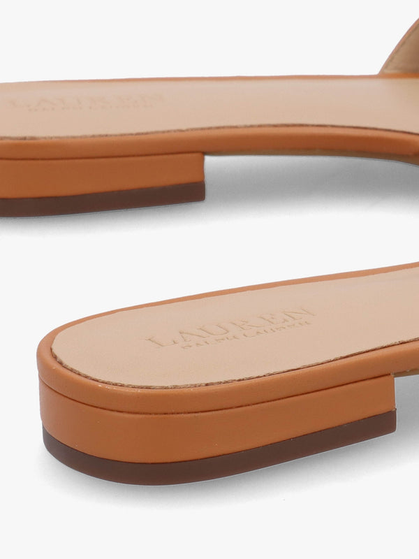 Blaike Caramel Leather Slide Sandals