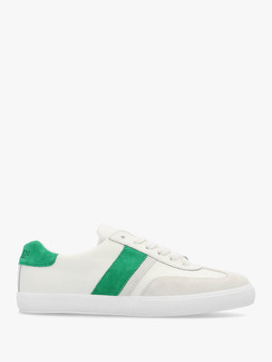 Braylee White Green Leather & Suede Trainers