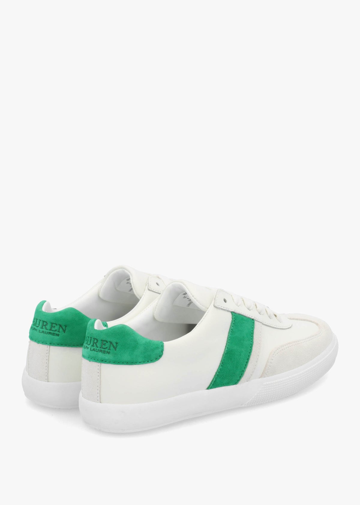 Braylee White Green Leather & Suede Trainers