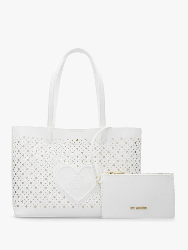 Heart Basket Bianco Tote Bag