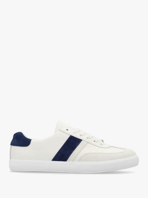 Braylee White Navy Leather & Suede Trainers