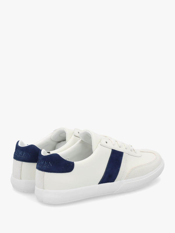 Braylee White Navy Leather & Suede Trainers