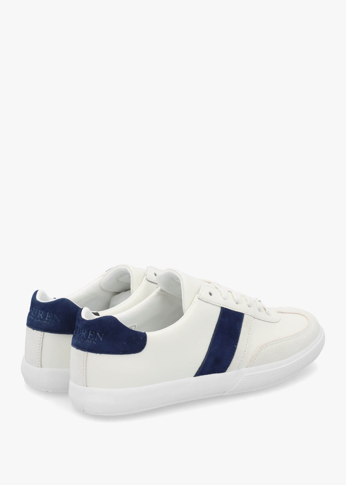 Braylee White Navy Leather & Suede Trainers