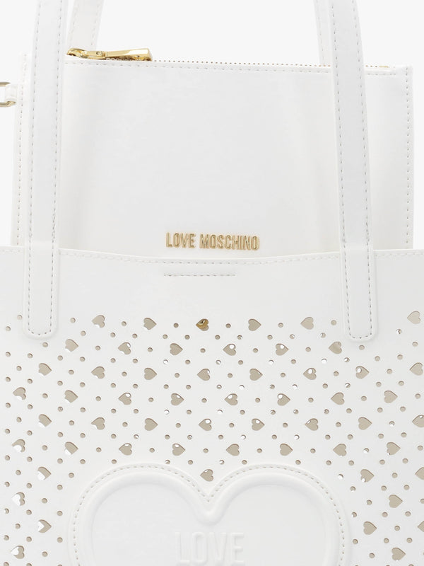 Heart Basket Bianco Tote Bag