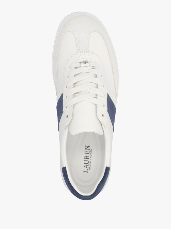Braylee White Navy Leather & Suede Trainers