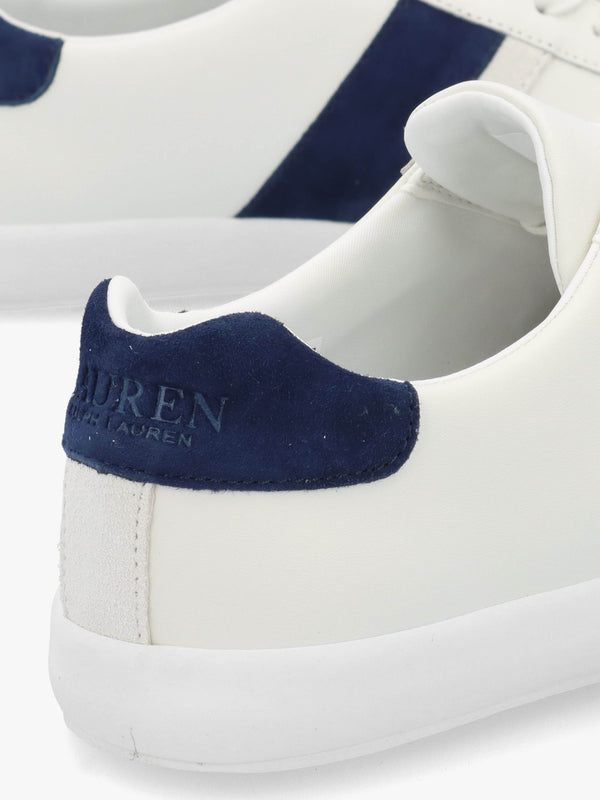 Braylee White Navy Leather & Suede Trainers