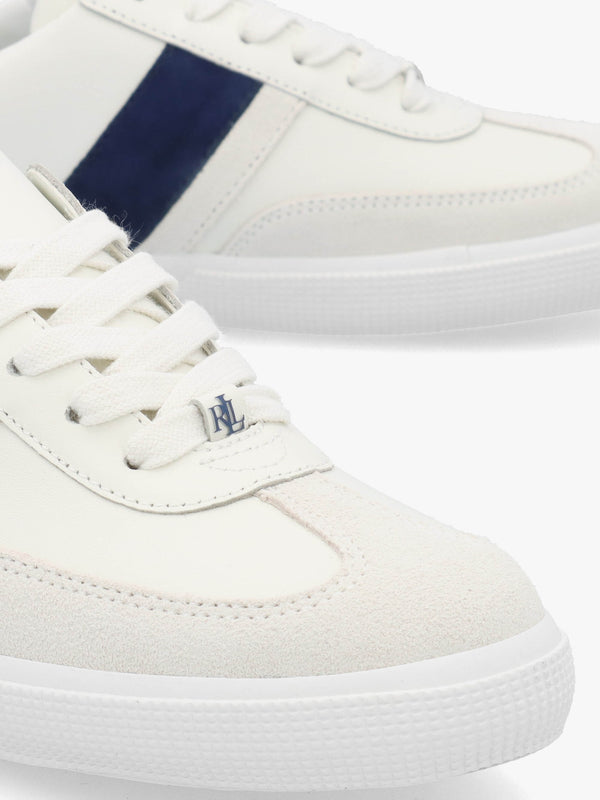 Braylee White Navy Leather & Suede Trainers