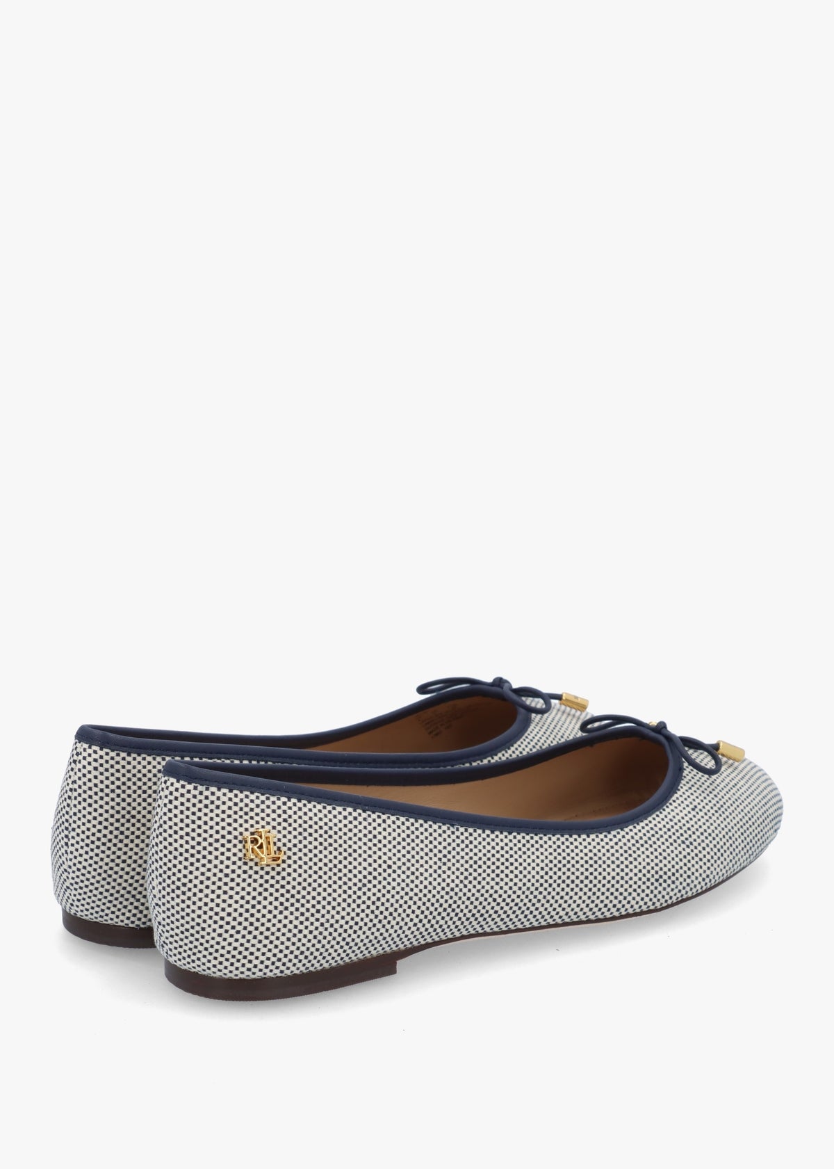 Jayna Cross Dyed White & Navy Canvas Ballet Pumps