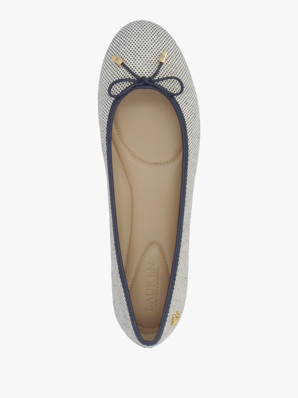 Jayna Cross Dyed White & Navy Canvas Ballet Pumps
