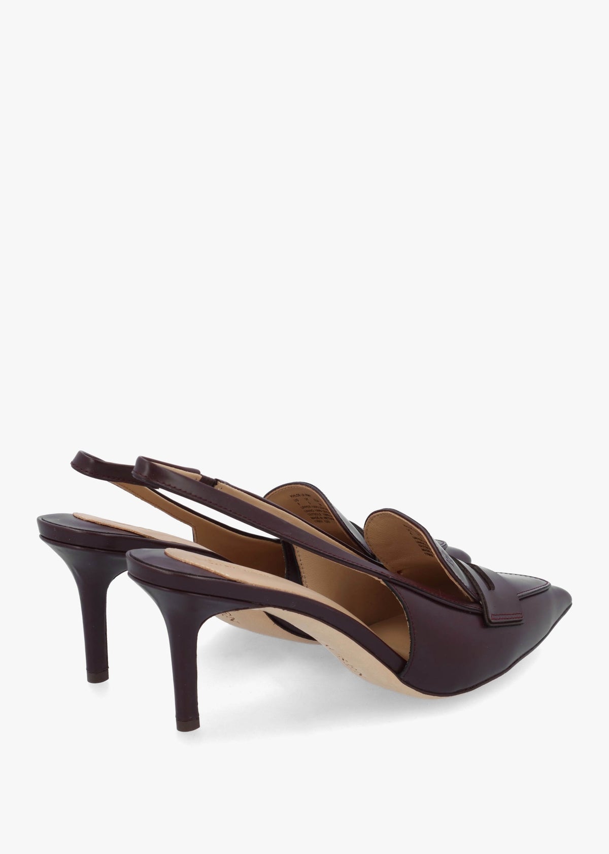 Khloe Red Leather Loafer Heeled Sling Backs