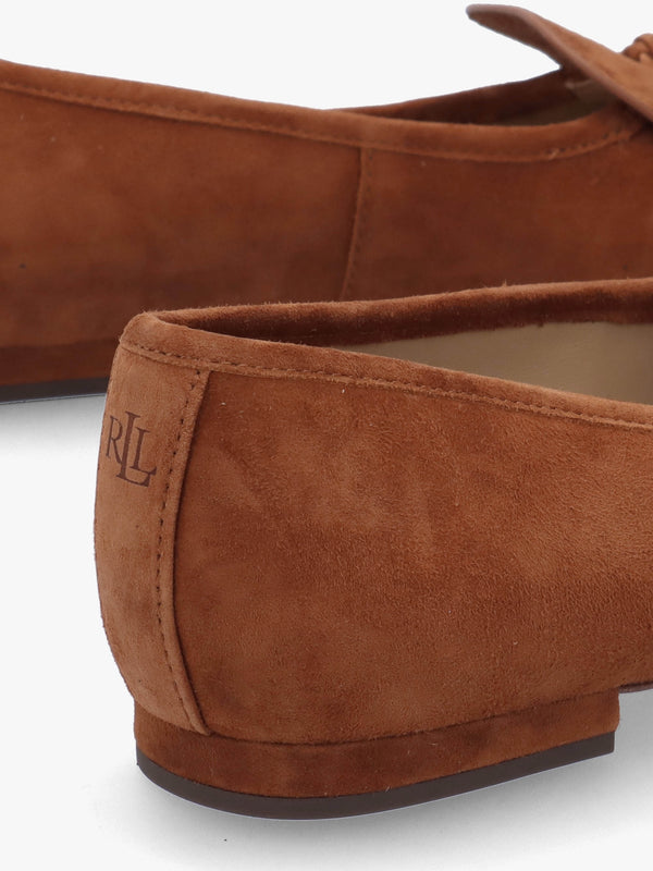 Londyn Kiltie Lauren Tan Suede Ballet Pumps