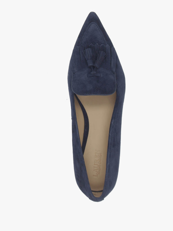Londyn Kiltie Lauren Navy Suede Ballet Pumps