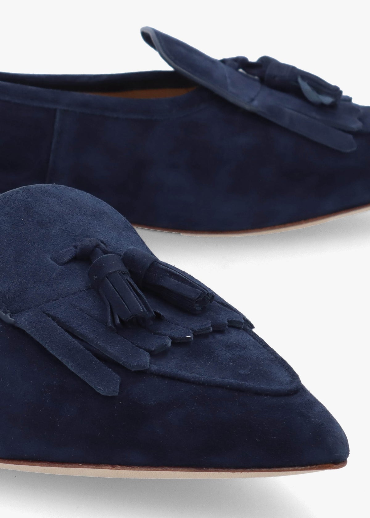 Londyn Kiltie Lauren Navy Suede Ballet Pumps