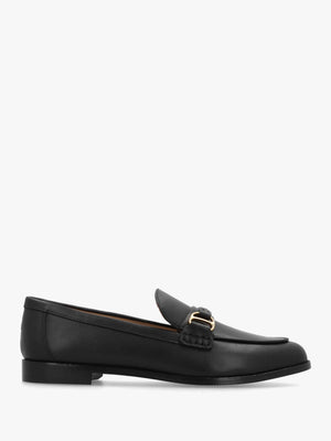 Tasha Lauren Black Leather Loafers