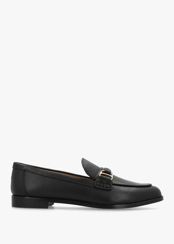 Tasha Lauren Black Leather Loafers
