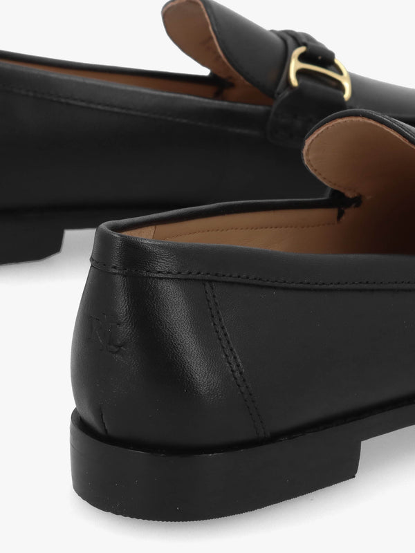 Tasha Lauren Black Leather Loafers