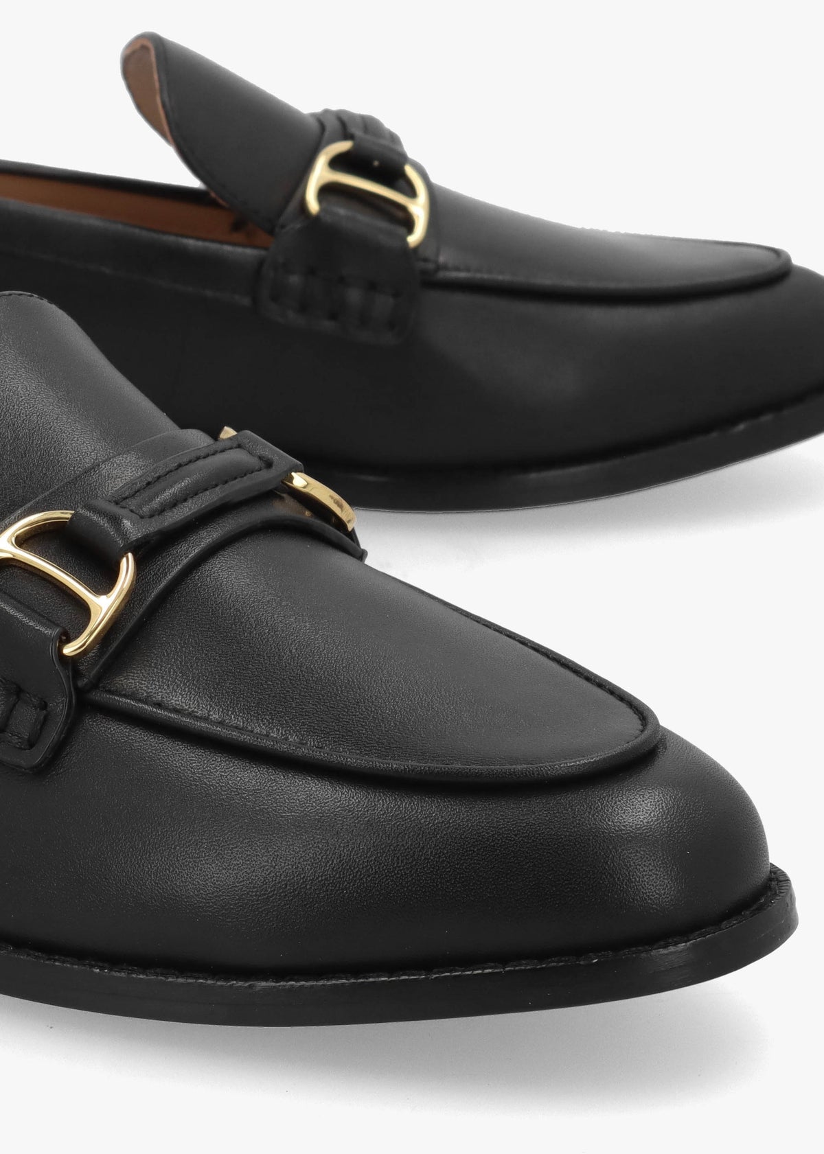 Tasha Lauren Black Leather Loafers