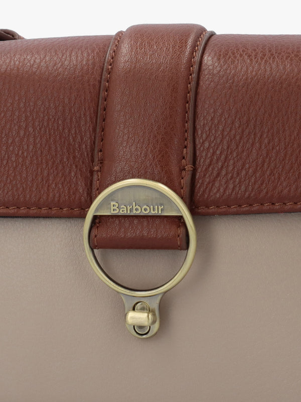 Mini Rosa Pebbled Pink Brown Leather Cross-Body Bag