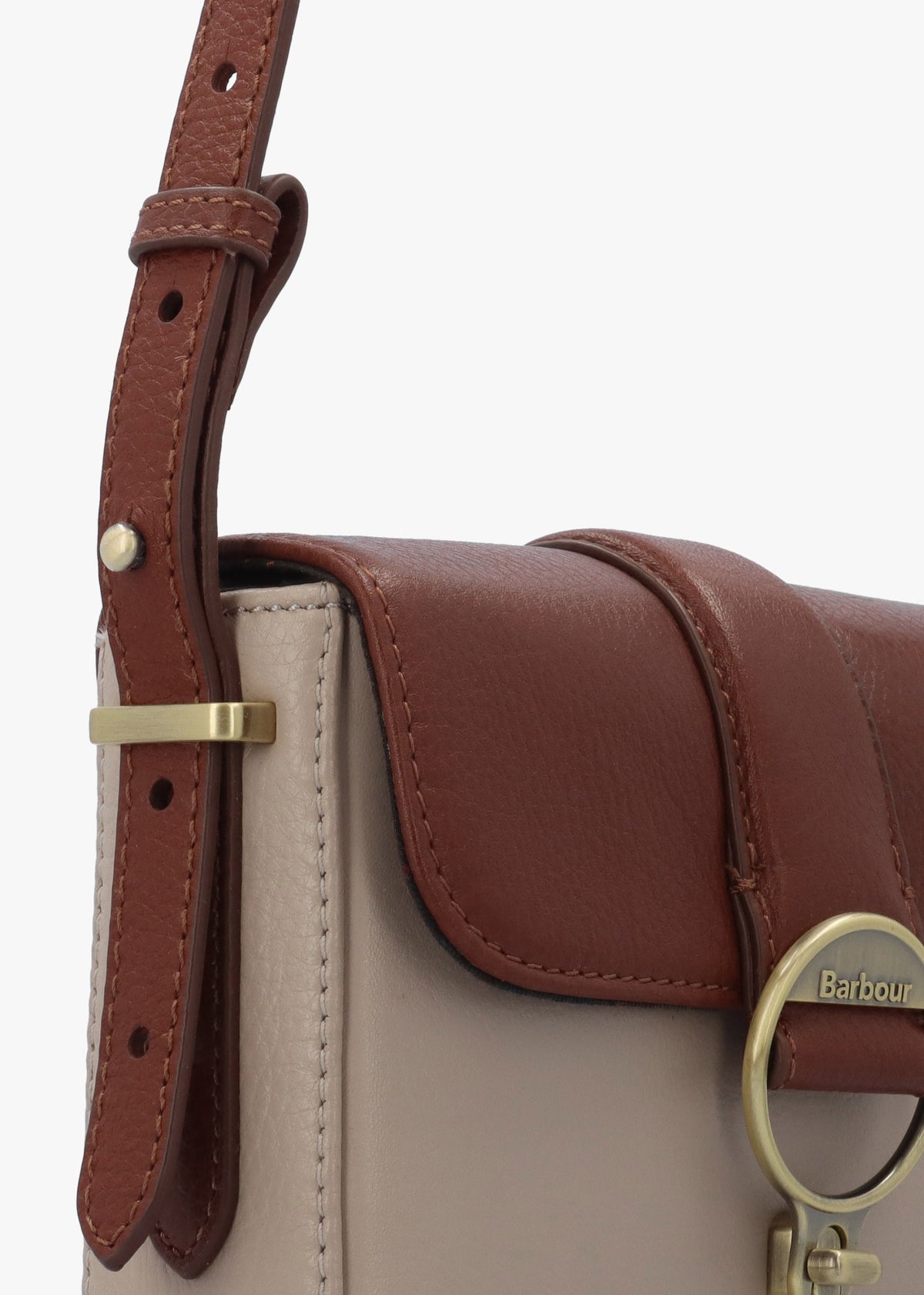 Mini Rosa Pebbled Pink Brown Leather Cross-Body Bag