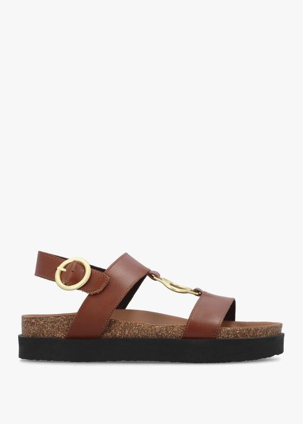 Gwen Brown Leather Sandals
