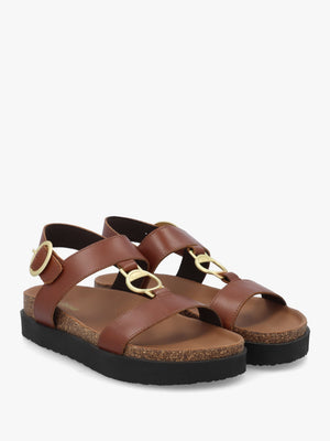 Gwen Brown Leather Sandals
