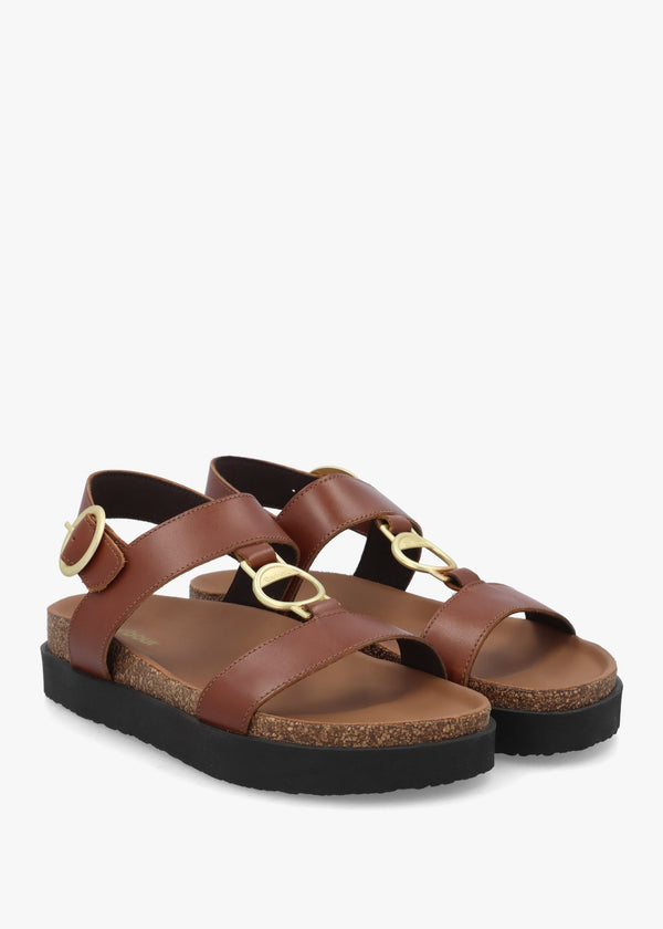 Gwen Brown Leather Sandals