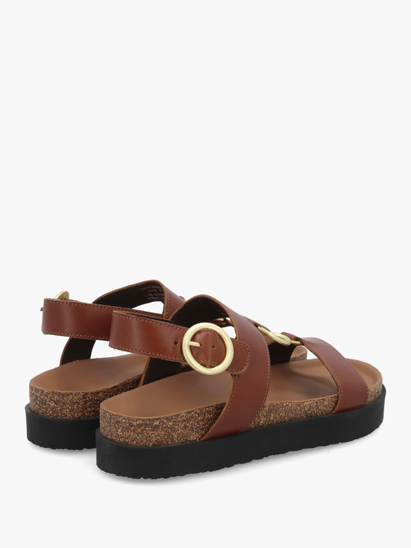 Gwen Brown Leather Sandals