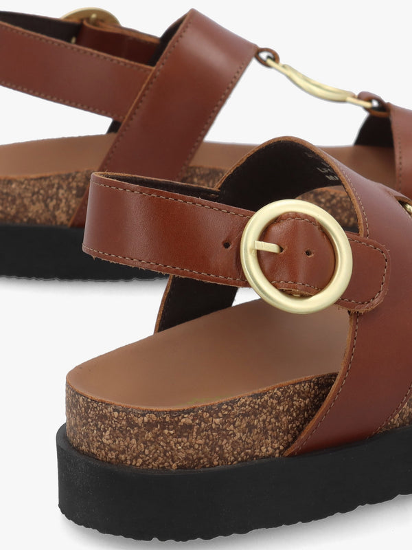 Gwen Brown Leather Sandals