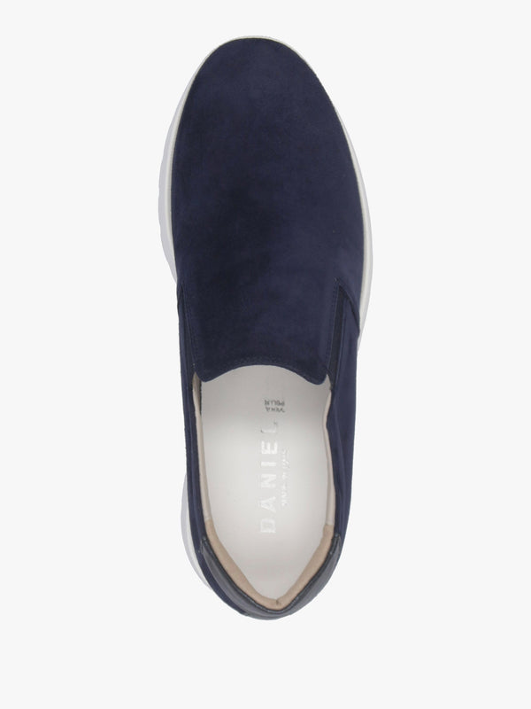 Commy Navy Suede Flatform Wedge Shoes