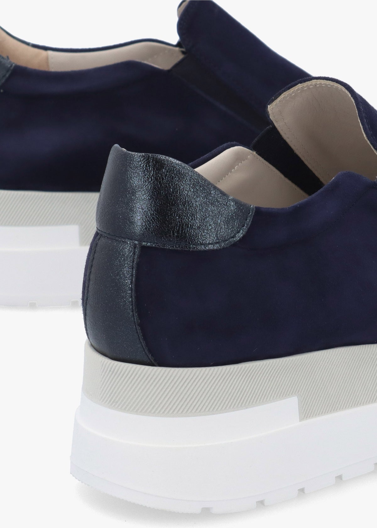 Commy Navy Suede Flatform Wedge Shoes