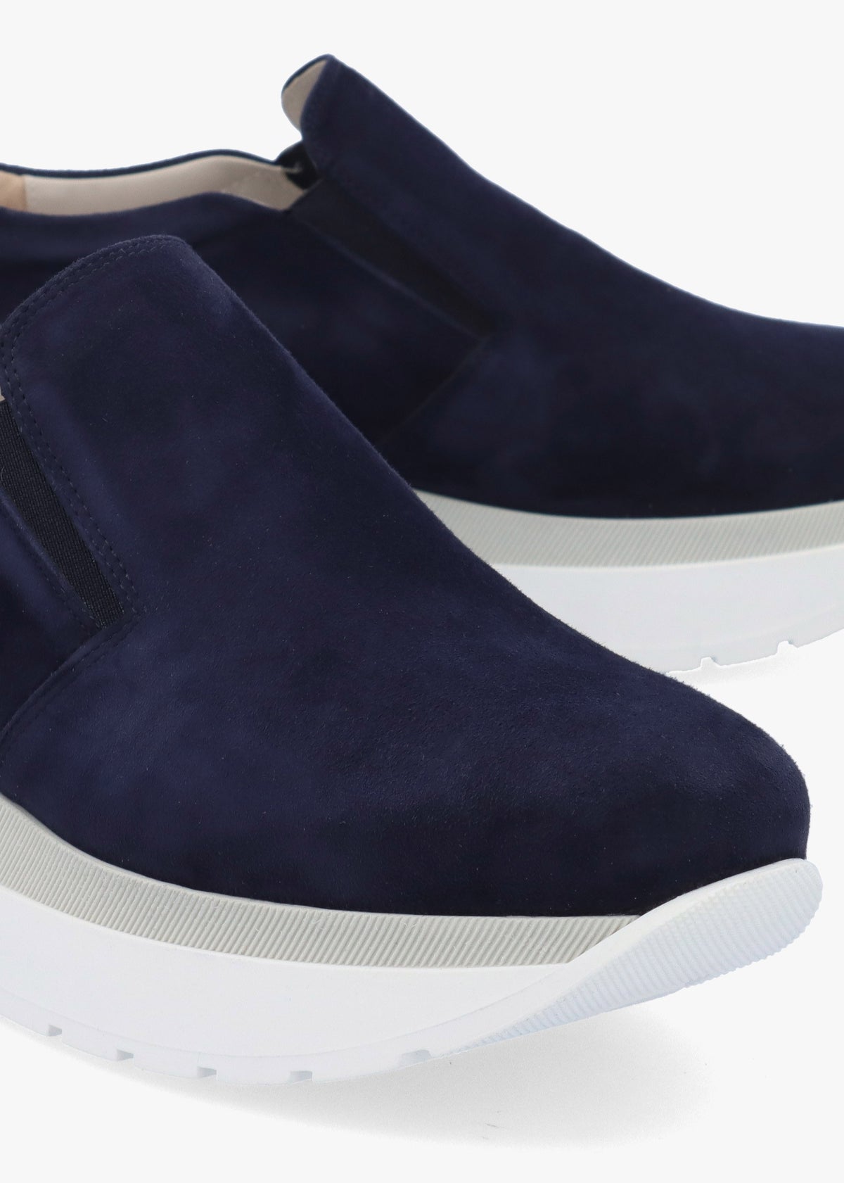 Commy Navy Suede Flatform Wedge Shoes