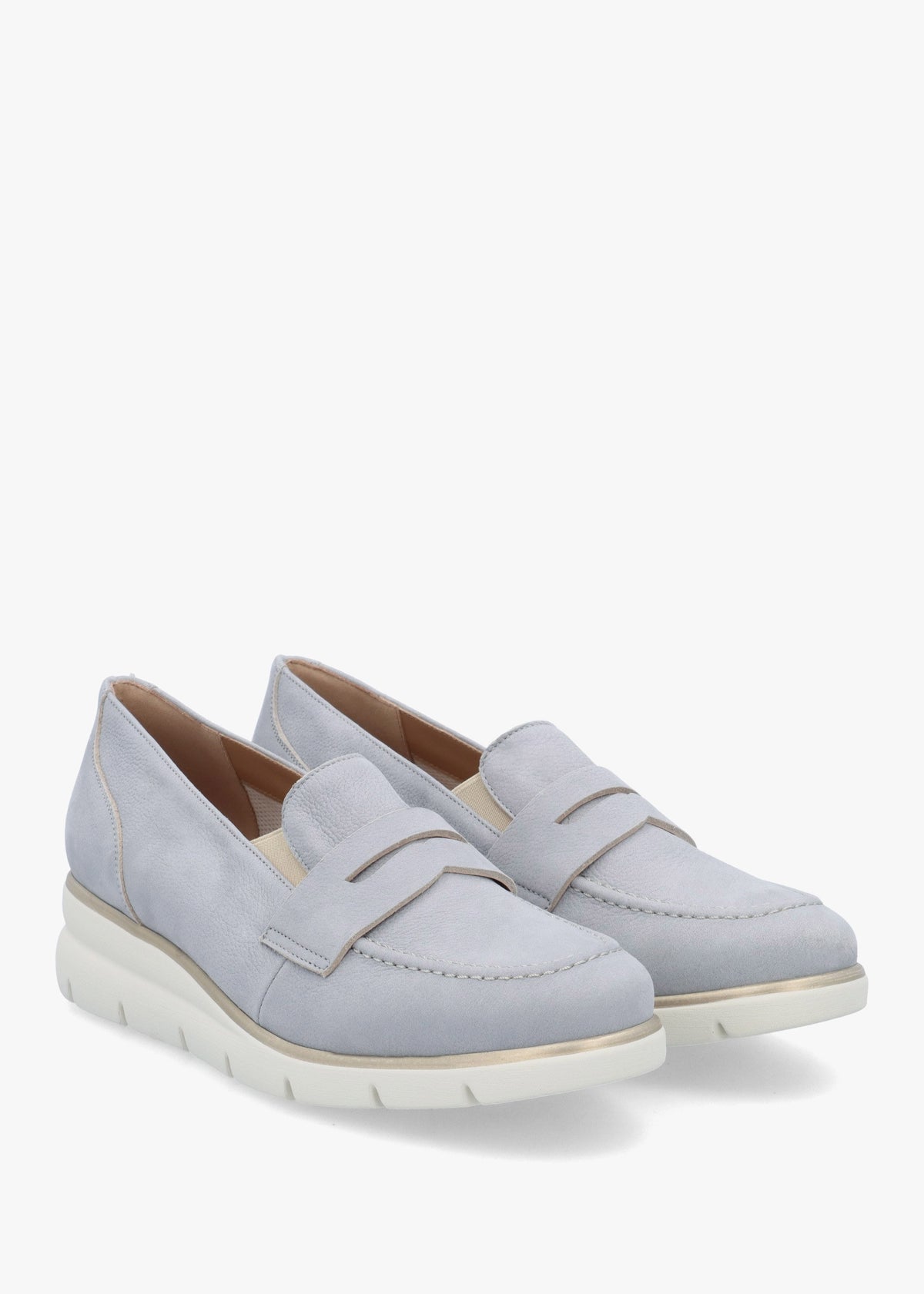 Cody Blue Suede Low Wedge Sporty Loafers