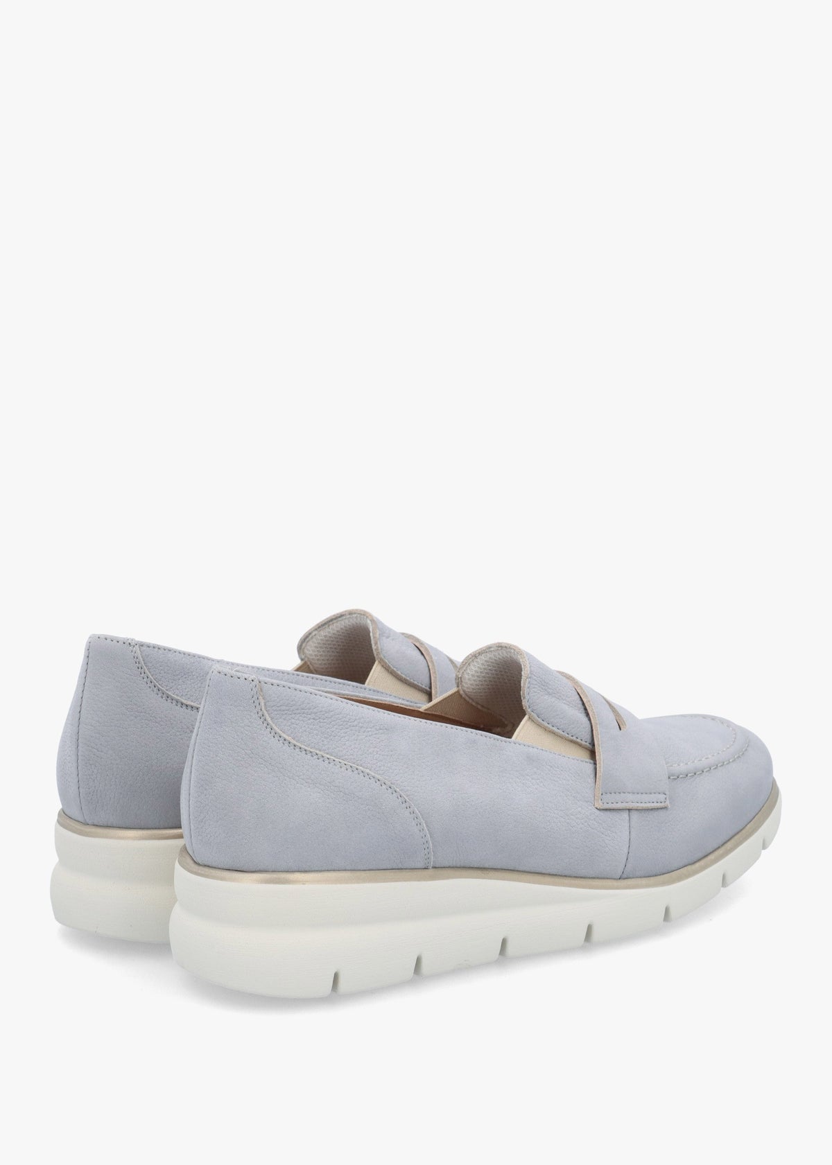 Cody Blue Suede Low Wedge Sporty Loafers