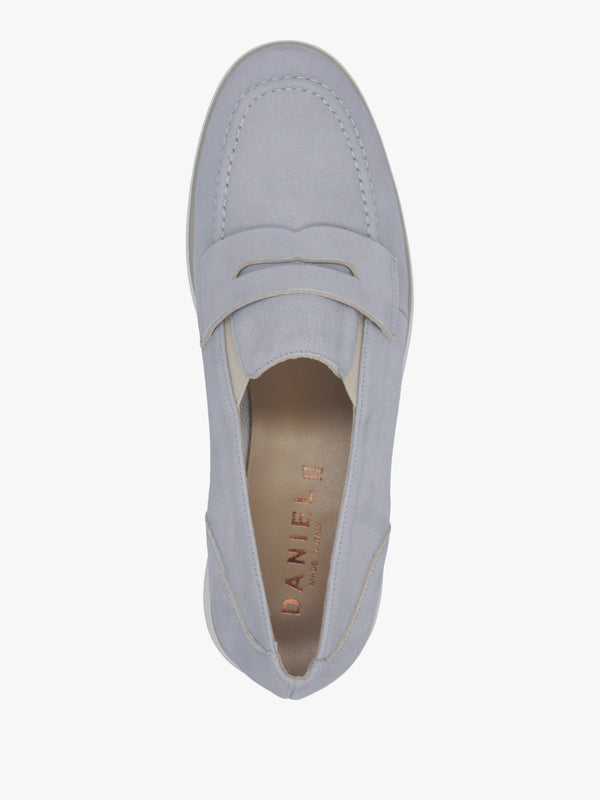 Cody Blue Suede Low Wedge Sporty Loafers
