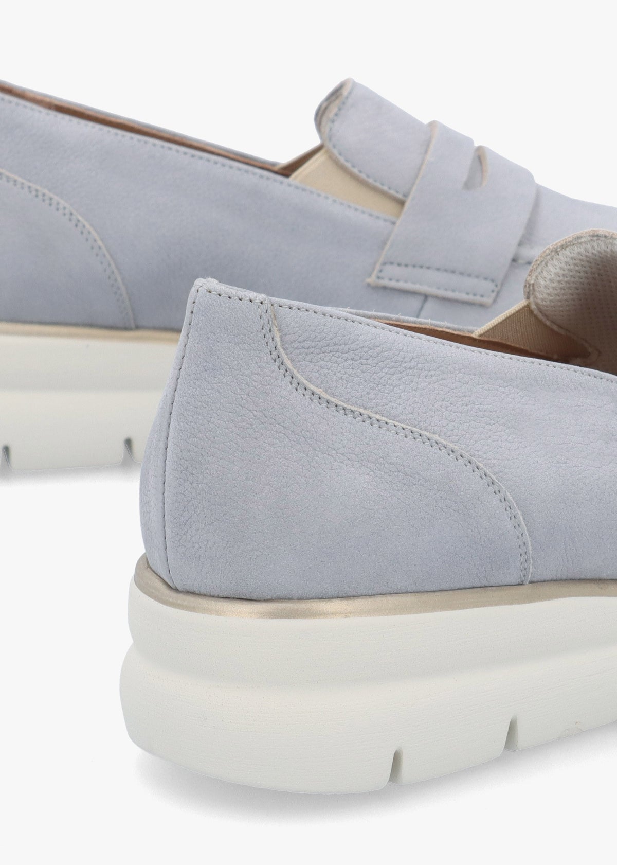Cody Blue Suede Low Wedge Sporty Loafers
