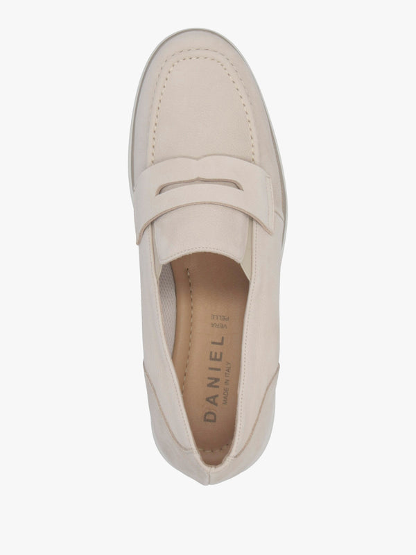 Cody Beige Suede Low Wedge Sporty Loafers