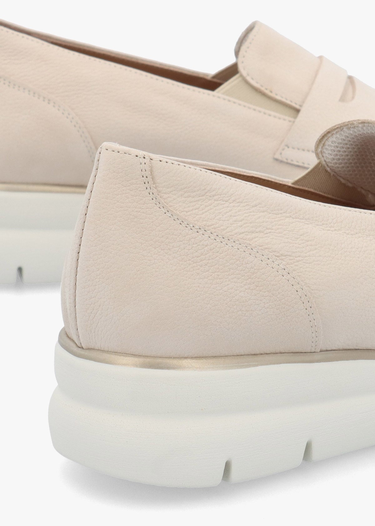 Cody Beige Suede Low Wedge Sporty Loafers