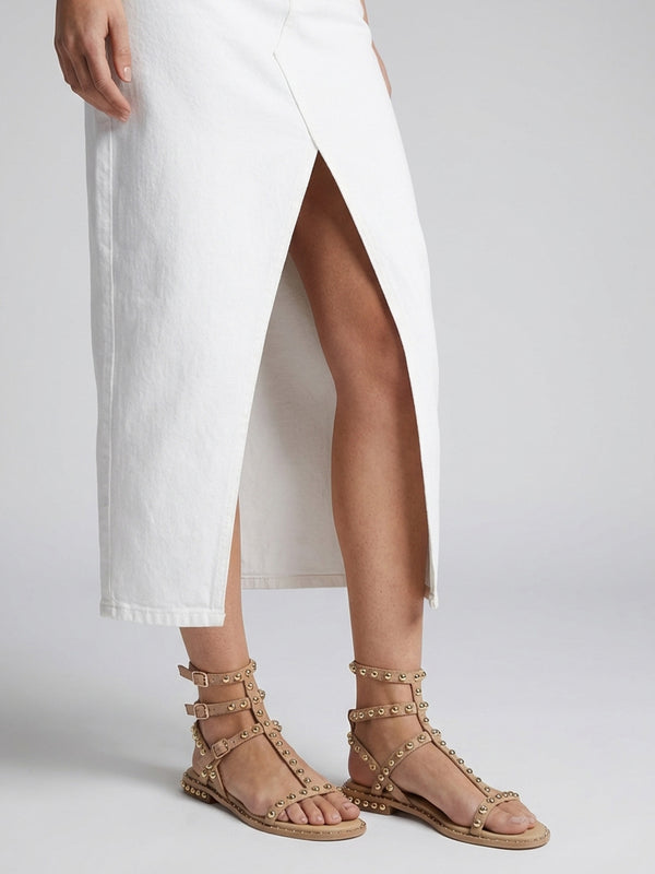Eternal Beige Suede Studded Gladiator Sandals