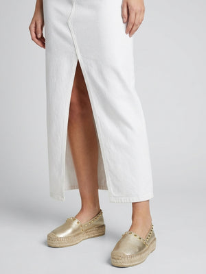 Infinite Gold Leather Studded Espadrilles
