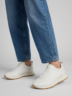 Aslip White Leather Trainers