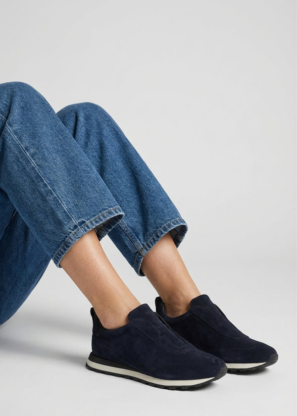 Aslip Navy Suede Trainers