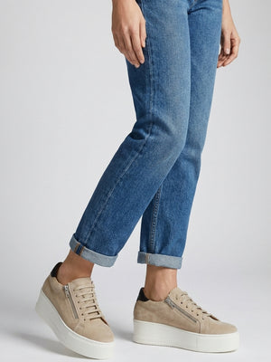 Tippy Taupe Suede Flatform Trainers