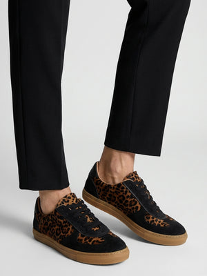 Tahlia Leopard Pony Hair Low Profile Trainers