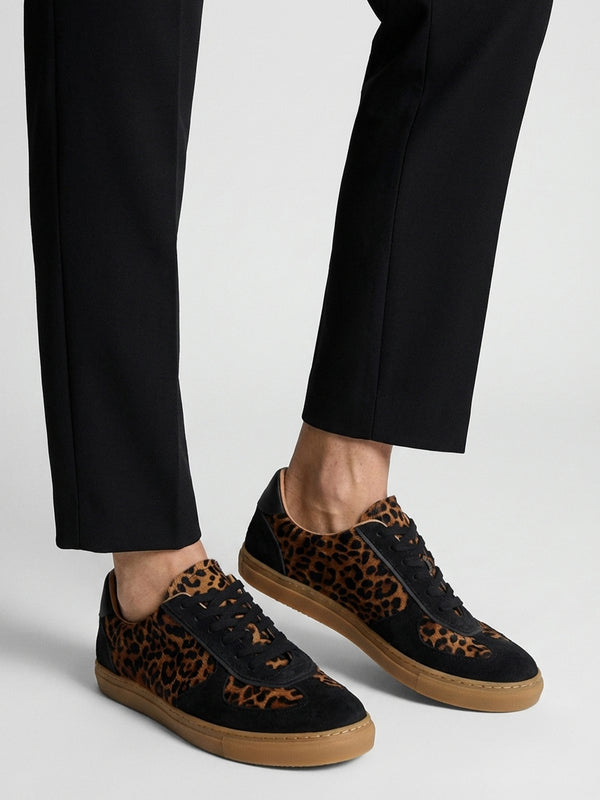 Tahlia Leopard Pony Hair Low Profile Trainers