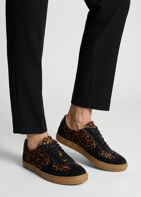 Tahlia Leopard Pony Hair Low Profile Trainers