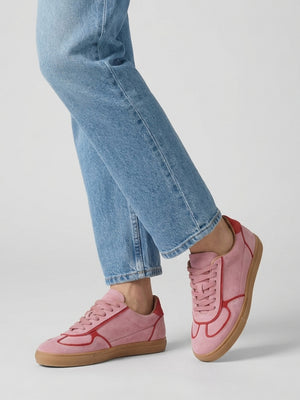 Tahlia Pink Suede Low Profile Trainers
