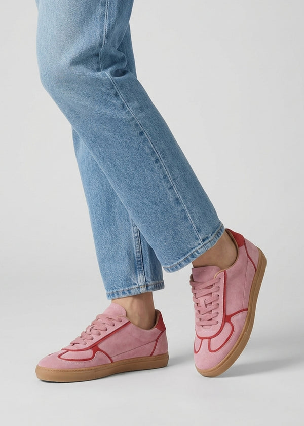 Tahlia Pink Suede Low Profile Trainers
