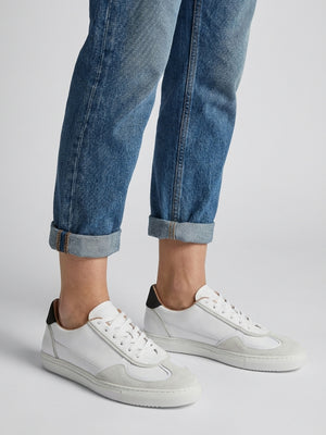 Tahlia White Leather Low Profile Trainers