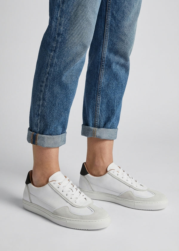 Tahlia White Leather Low Profile Trainers